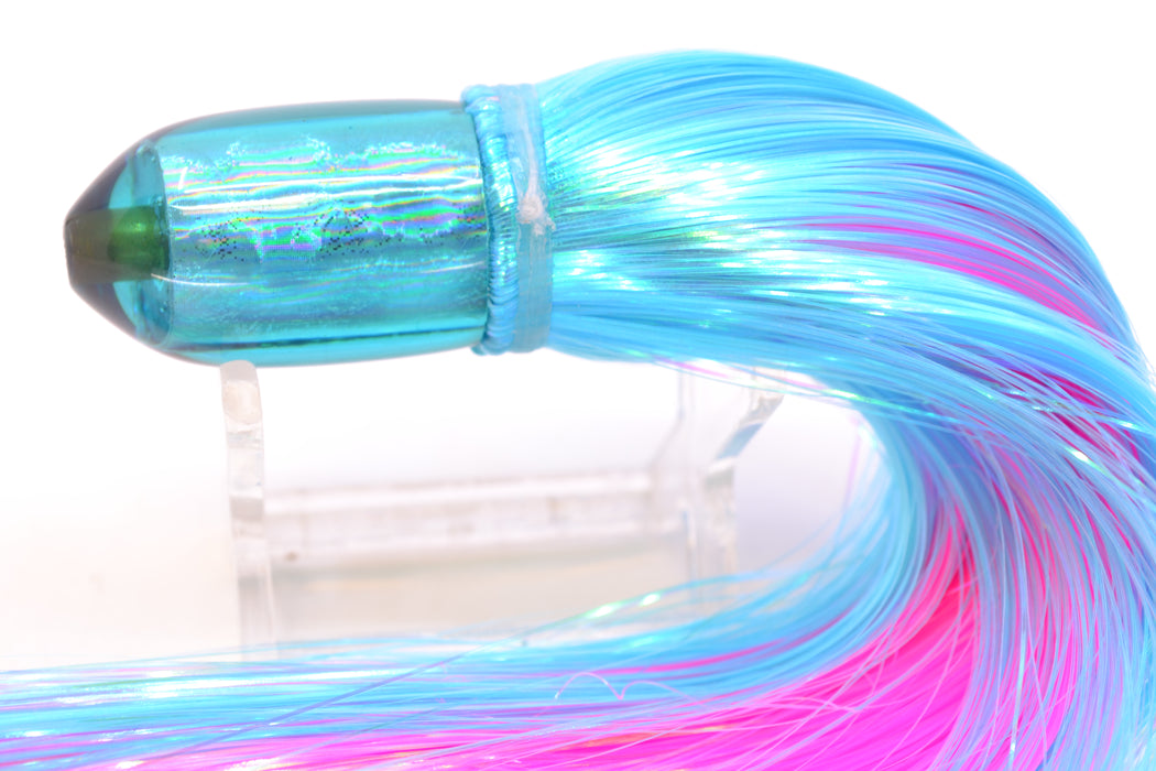 Joe Yee Lures by KEGZ Ice Blue Rainbow Pearl Dum Dum Bullet 7" 2.5oz Strobez Ice Blue/Pink