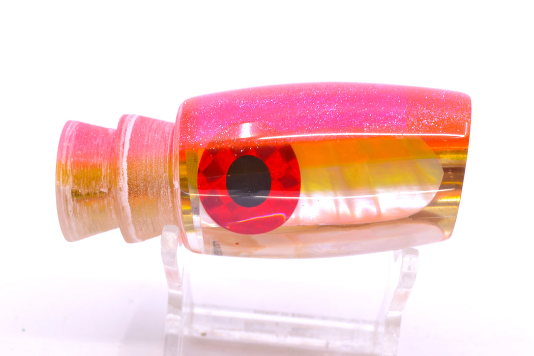 Coggin Lures White MOP Pink-Yellow Back 4-Hole Kilauea Tado Slant 9" 4oz