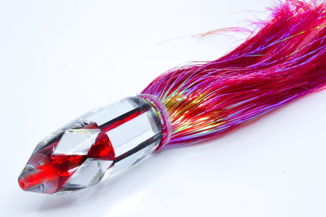 Aloha Lures Mirrored Red Rainbow Deep Six 9" 6oz Strobez Red/White