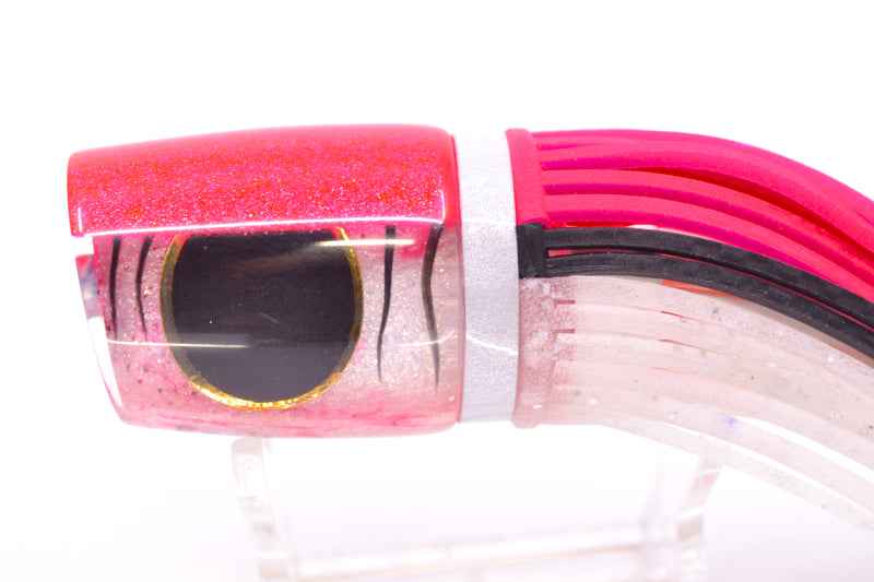 Amaral Lures White-Pink Pearl Black Stripes Pink Back Krait 10" 3.5oz Pink-Black-Clear