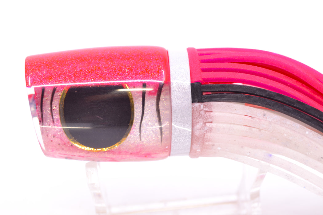 Amaral Lures White-Pink Pearl Black Stripes Pink Back Krait 10" 3.5oz Pink-Black-Clear