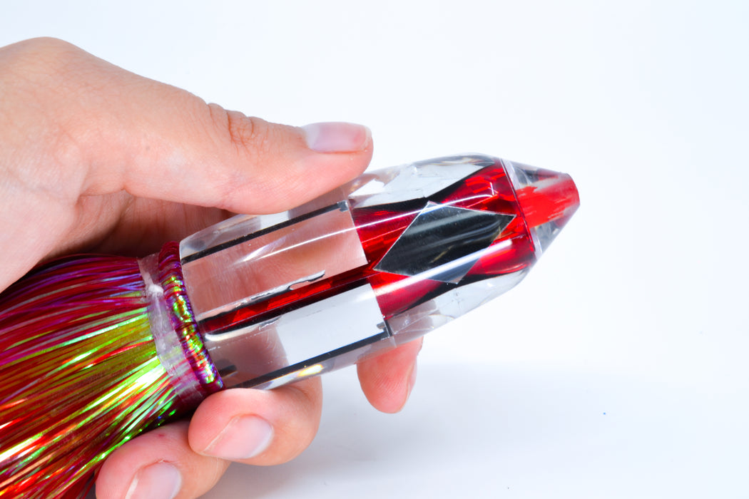 Aloha Lures Mirrored Red Rainbow Deep Six 9" 6oz Strobez Red/White