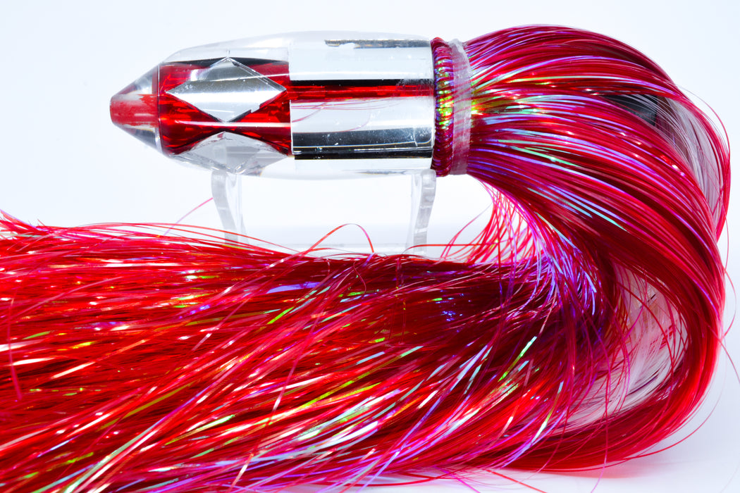 Aloha Lures Mirrored Red Rainbow Deep Six 9" 6oz Strobez Red/White