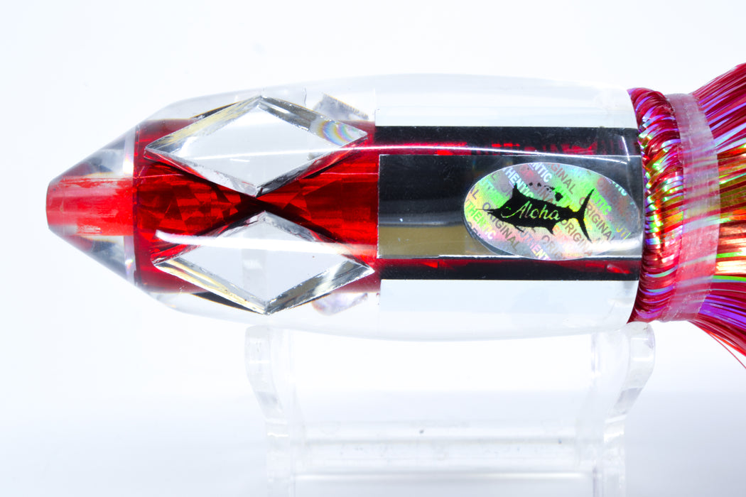 Aloha Lures Mirrored Red Rainbow Deep Six 9" 6oz Strobez Red/White