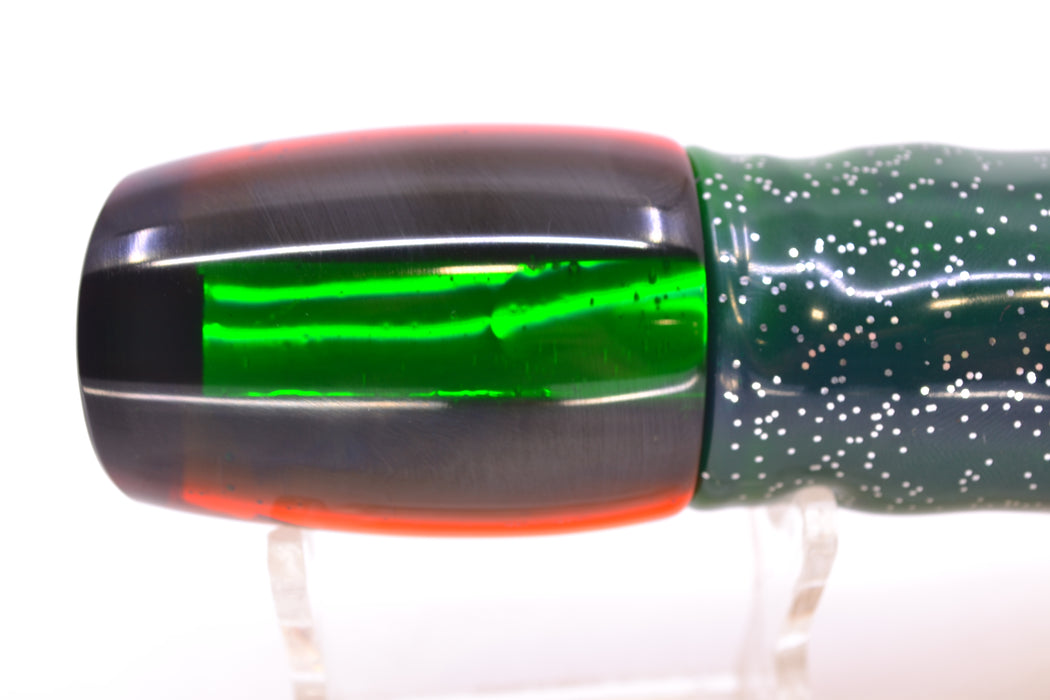 Marlin Magic Lures "Rasta" Awabi Green-Red Back Baby Ruckus 10" 6.5oz Skirted Green-Yellow