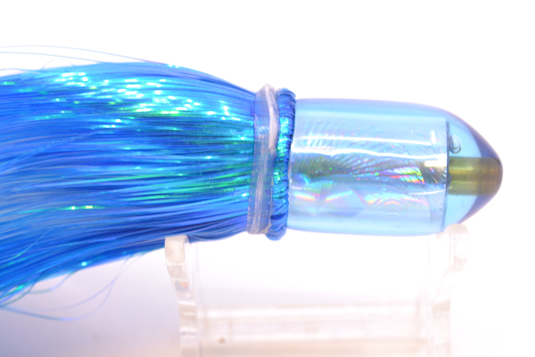 Joe Yee Lures by KEGZ Blue Rainbow Pearl Dum Dum Bullet 7" 2.5oz Strobez Blue/White