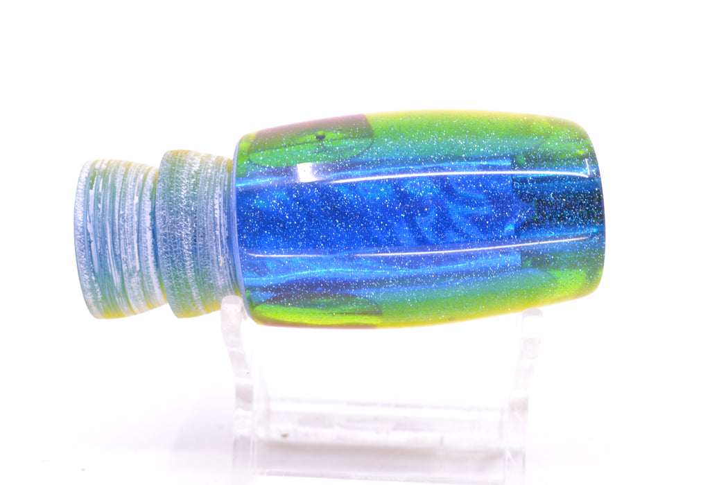 Coggin Lures White MOP Blue-Yellow Back 4-Hole Kilauea Tado Slant 9" 4oz
