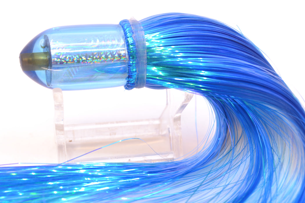 Joe Yee Lures by KEGZ Blue Rainbow Pearl Dum Dum Bullet 7" 2.5oz Strobez Blue/White