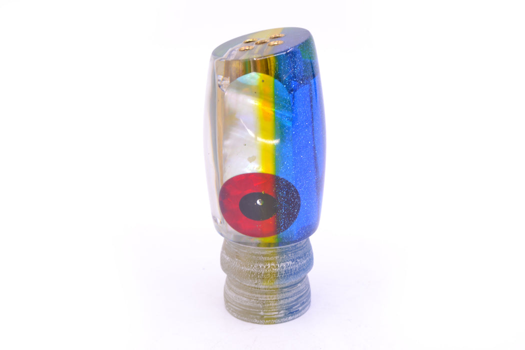 Coggin Lures White MOP Blue-Yellow Back 4-Hole Kilauea Tado Slant 9" 4oz