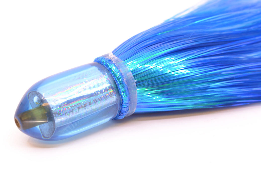 Joe Yee Lures by KEGZ Blue Rainbow Pearl Dum Dum Bullet 7" 2.5oz Strobez Blue/White