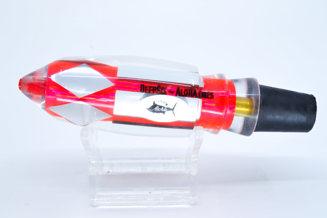 Aloha Lures Clear Mirrored Pink Rainbow Deep Six 9" 4.7oz