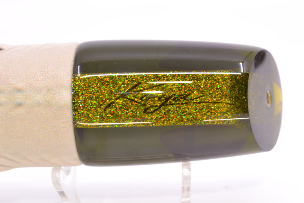 Koya Lures Smoke Rainbow Red Eyes Straight Runner 12" 8.3oz ALV Vinyl Black Ballyhoo