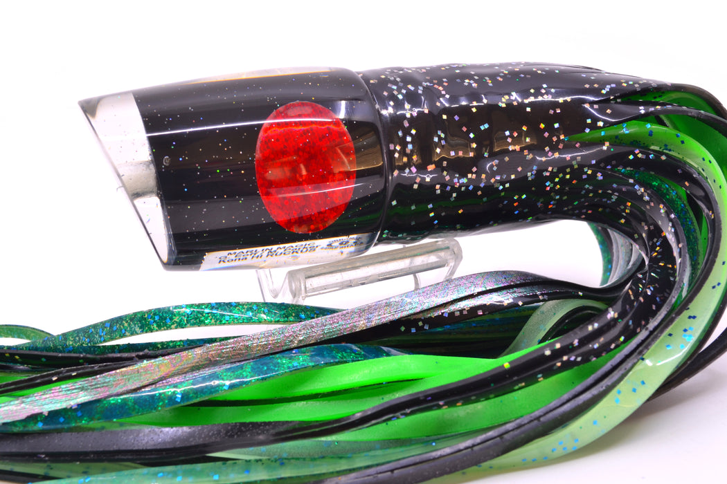 Marlin Magic Black Pearl Red Eyes Ruckus 12" 11oz Skirted Black Aurora/Blue-Green