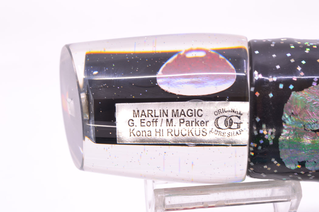 Marlin Magic Black Pearl Red Eyes Ruckus 12" 11oz Skirted Black Aurora/Blue-Green