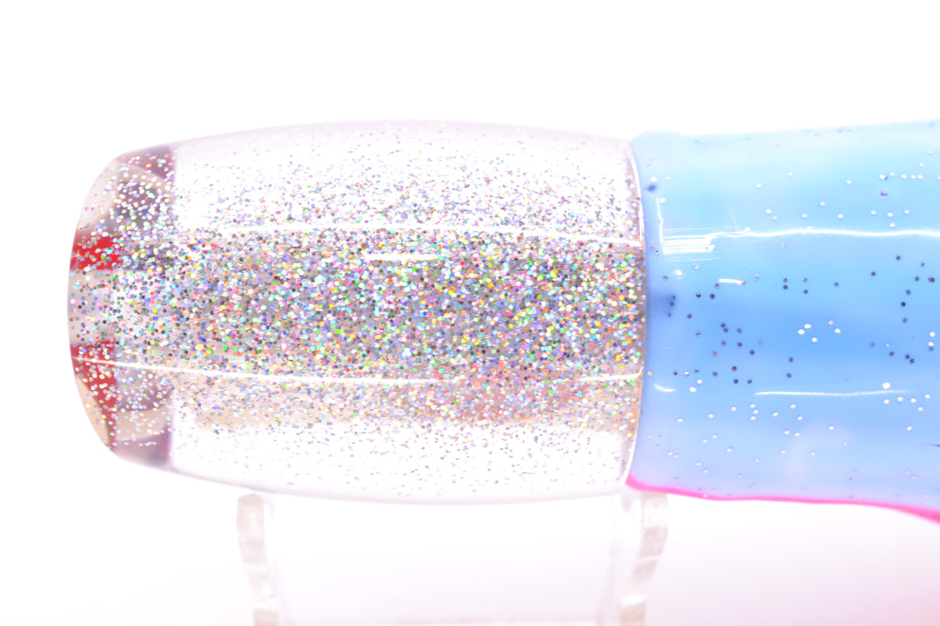 TANTRUM Lures White MOP Silver Back Red Eyes Large Bandit 12" 10oz Skirted Blue Salmon GZE