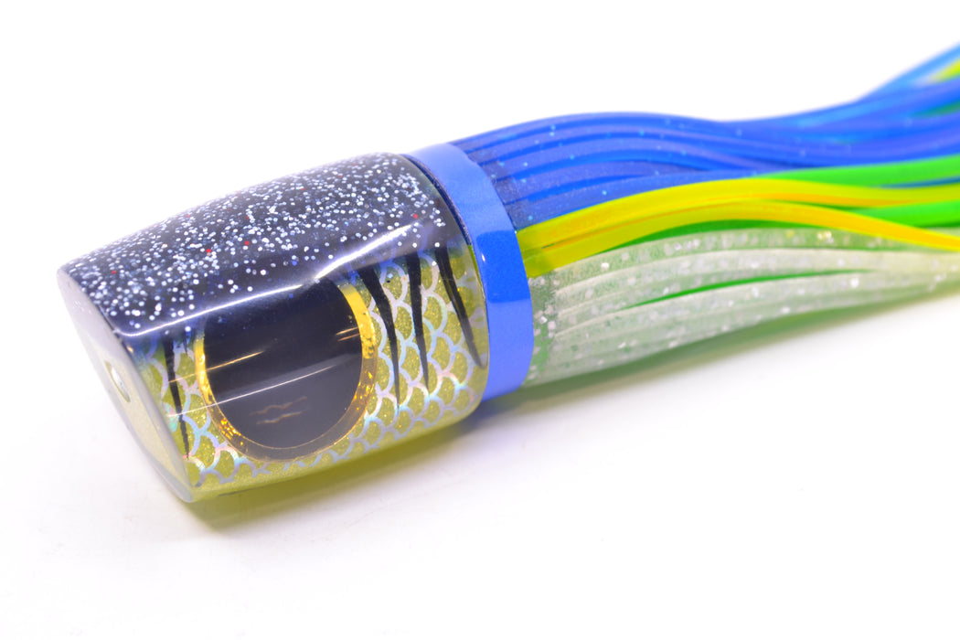 Amaral Lures Yellow Pearl Rainbow Scale Black Stripes Blue Back Krait 10" 3.5oz