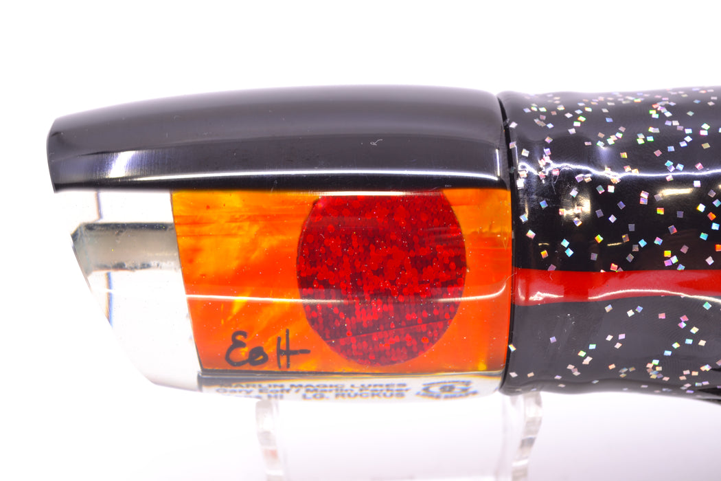 Marlin Magic Orange MOP Black Back Red Eyes Large Ruckus 14" 13oz Skirted Black