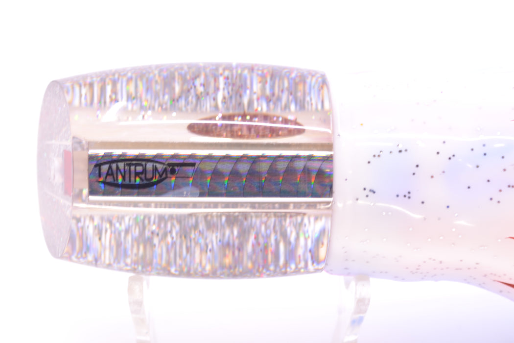TANTRUM Lures White MOP Silver Back Red Eyes Large Bandit 12" 10oz Skirted Blue Salmon GZE