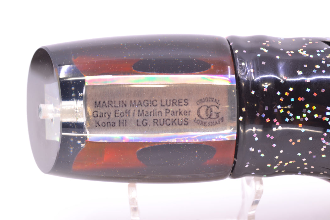 Marlin Magic Orange MOP Black Back Red Eyes Large Ruckus 14" 13oz Skirted Black