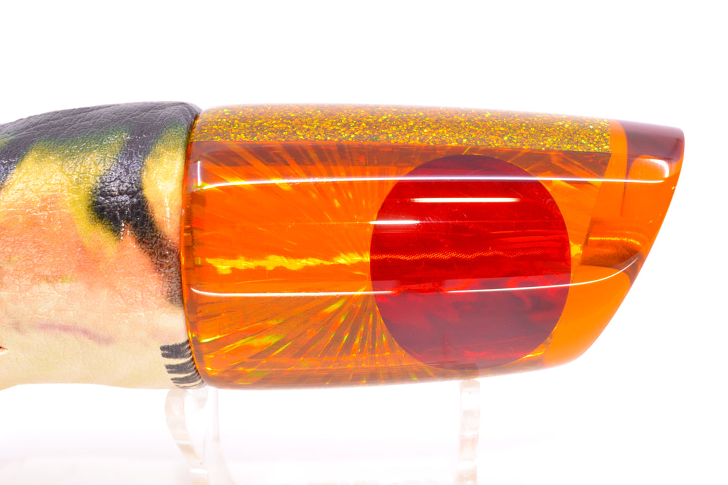 Koya Lures Amber Rainbow Starburst Straight Runner 12" 8.3oz ALV Vinyl Fire Mackerel