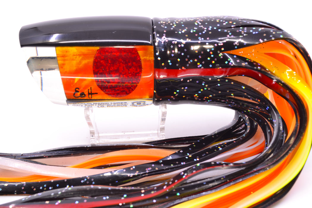 Marlin Magic Orange MOP Black Back Red Eyes Large Ruckus 14" 13oz Skirted Black