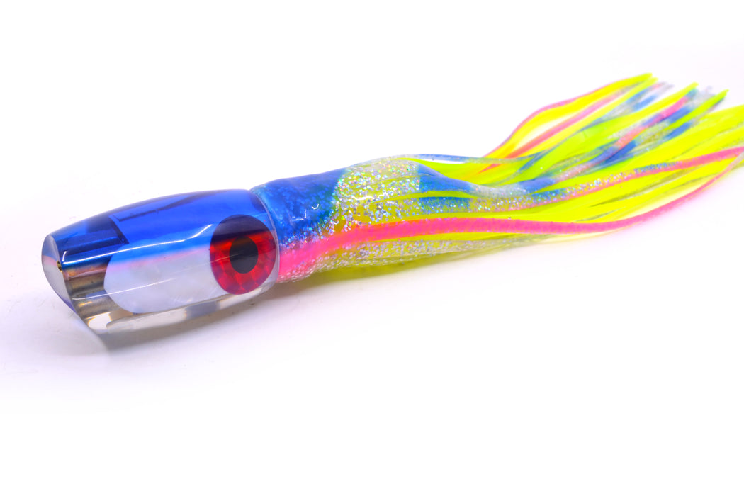 Coggin Lures White MOP Blue-Pink Back 4-Hole Kilauea Tado Scoop 9" 6oz Skirted Blue Bars