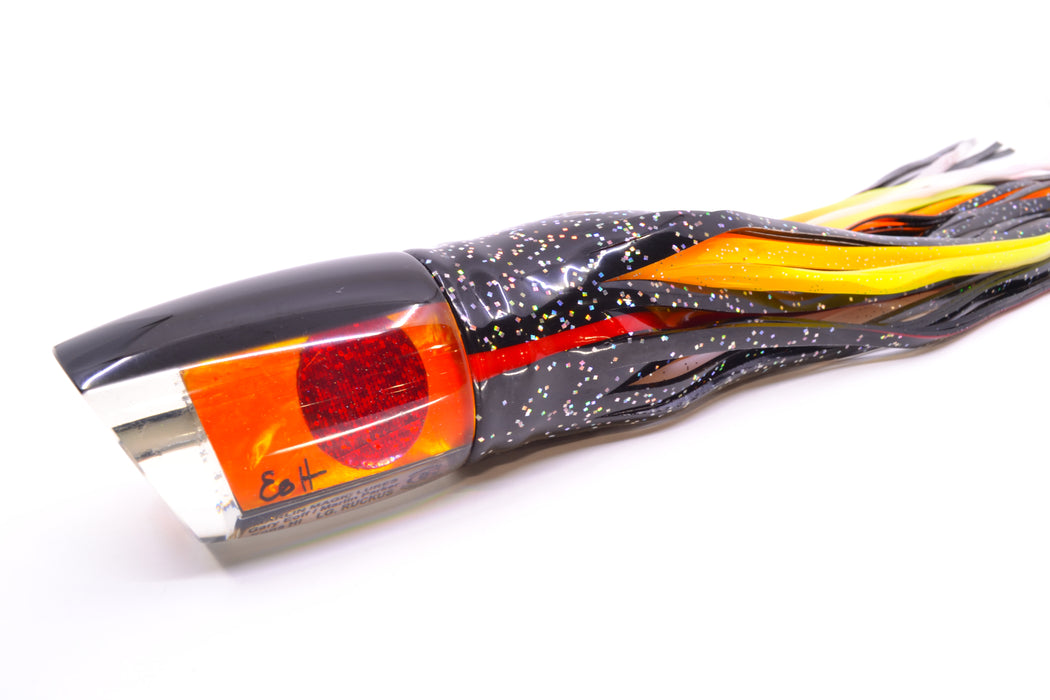 Marlin Magic Orange MOP Black Back Red Eyes Large Ruckus 14" 13oz Skirted Black