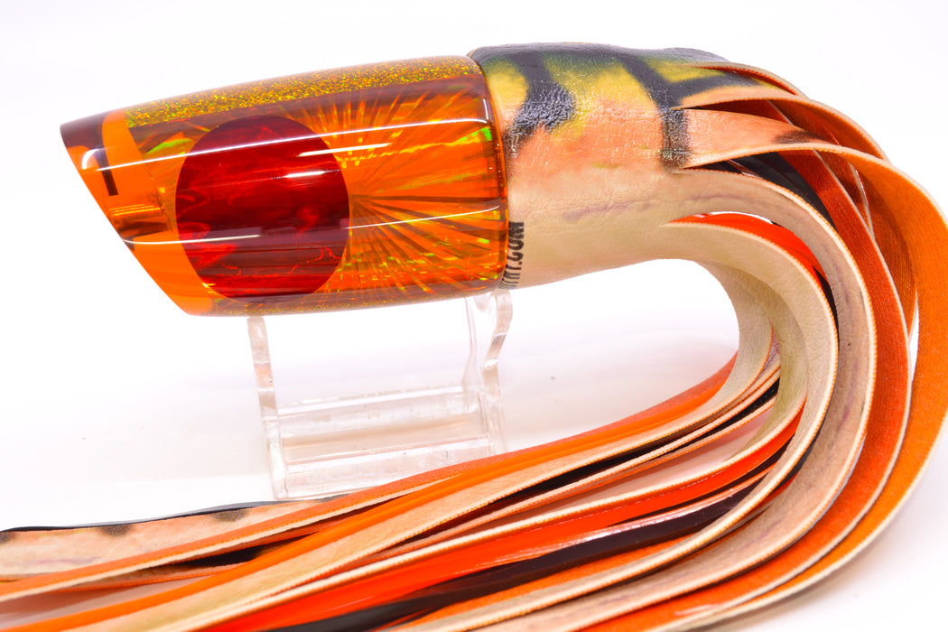 Koya Lures Amber Rainbow Starburst Straight Runner 12" 8.3oz ALV Vinyl Fire Mackerel