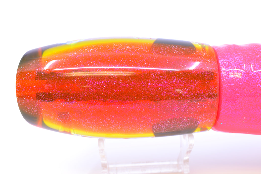 Coggin Lures Pink Dichro Pink-Yellow Back Maui Plunger 14" 13oz Skirted *The People's Pick*