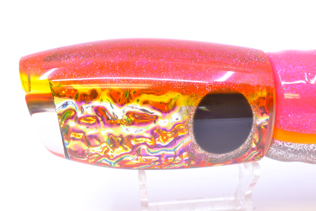 Coggin Lures Pink Dichro Pink-Yellow Back Maui Plunger 14" 13oz Skirted *The People's Pick*