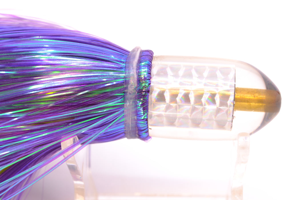 Joe Yee Lures by KEGZ Silver Rainbow Pearl Dum Dum Bullet 7" 2.5oz Strobez Purple/Green