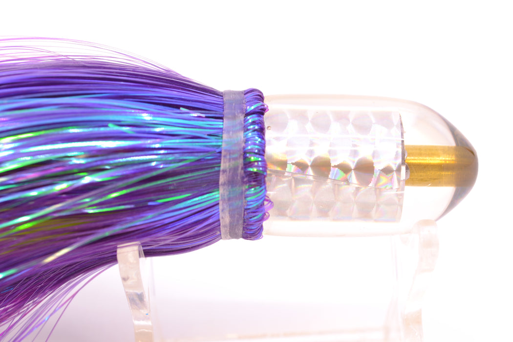 Joe Yee Lures by KEGZ Silver Rainbow Pearl Dum Dum Bullet 7" 2.5oz Strobez Purple/Green