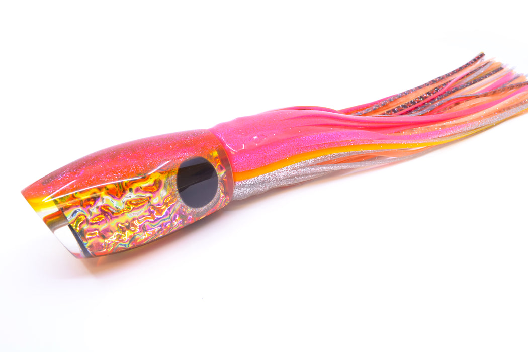 Coggin Lures Pink Dichro Pink-Yellow Back Maui Plunger 14" 13oz Skirted *The People's Pick*