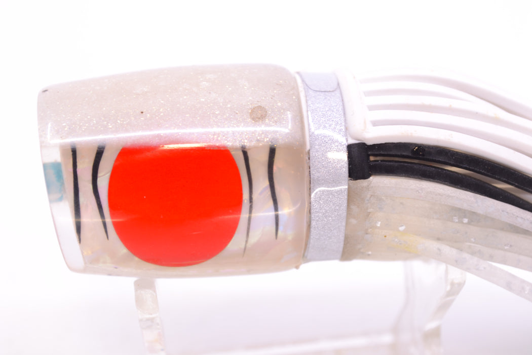 Amaral Lures White Rainbow Pearl Black Stripes White Back Krait 10" 3.5oz White-Black-Clear