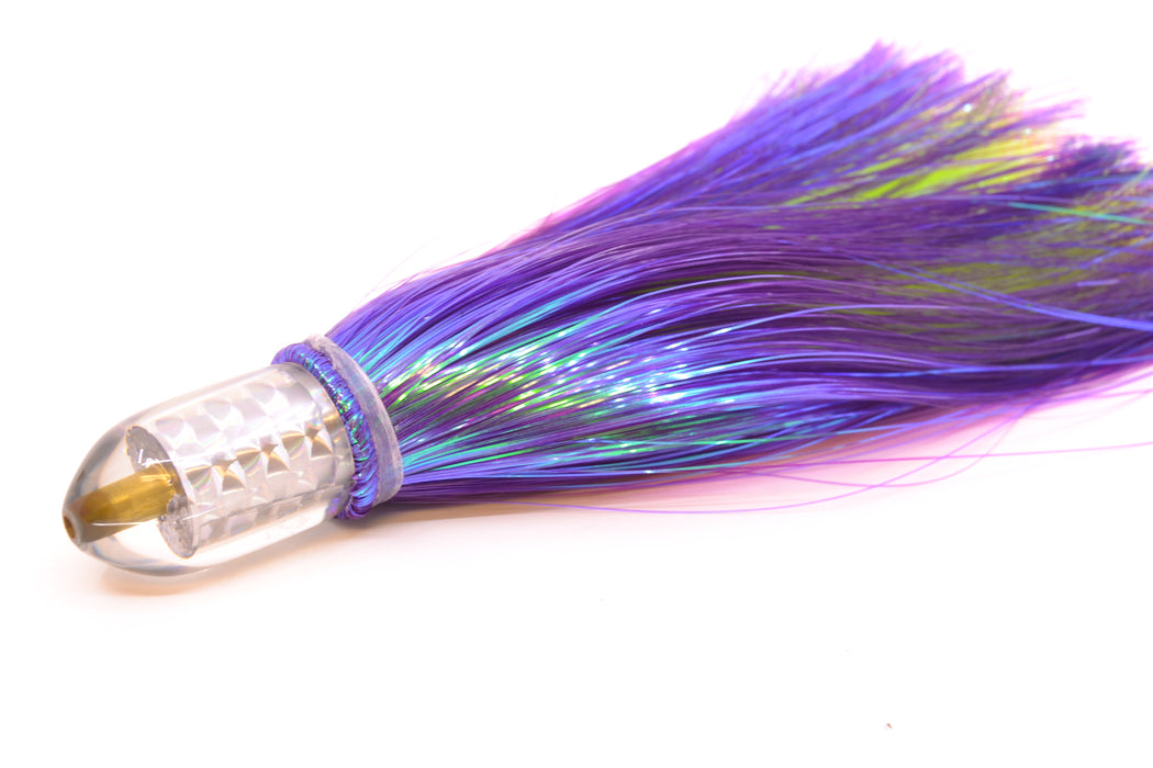 Joe Yee Lures by KEGZ Silver Rainbow Pearl Dum Dum Bullet 7" 2.5oz Strobez Purple/Green