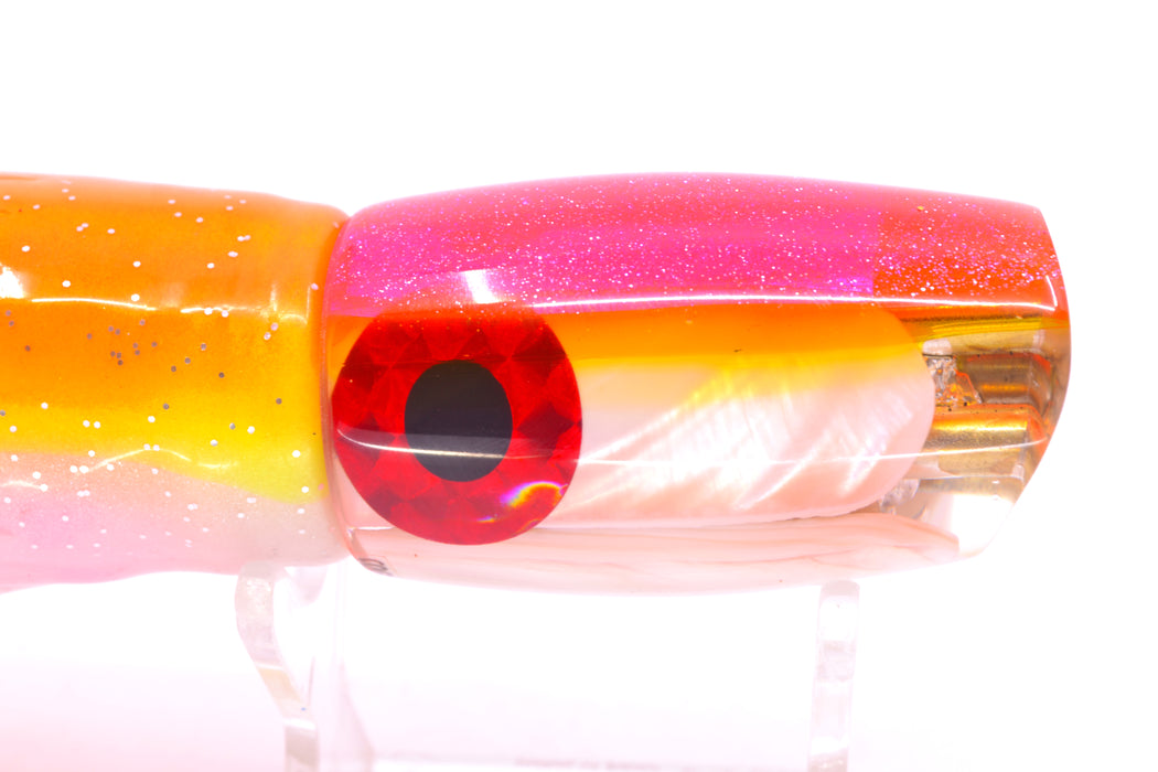 Coggin Lures White MOP Pink-Yellow Back 4-Hole Kilauea Tado Scoop 9" 6oz Skirted
