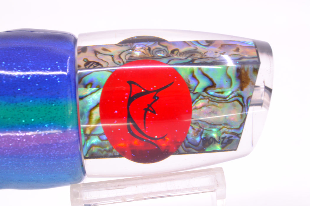 Bonze Lures Paua Shell Red Eyes Scorpion 14" 9oz Fire Tailz Vinyl Blueberry