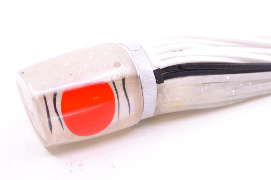 Amaral Lures White Rainbow Pearl Black Stripes White Back Krait 10" 3.5oz White-Black-Clear