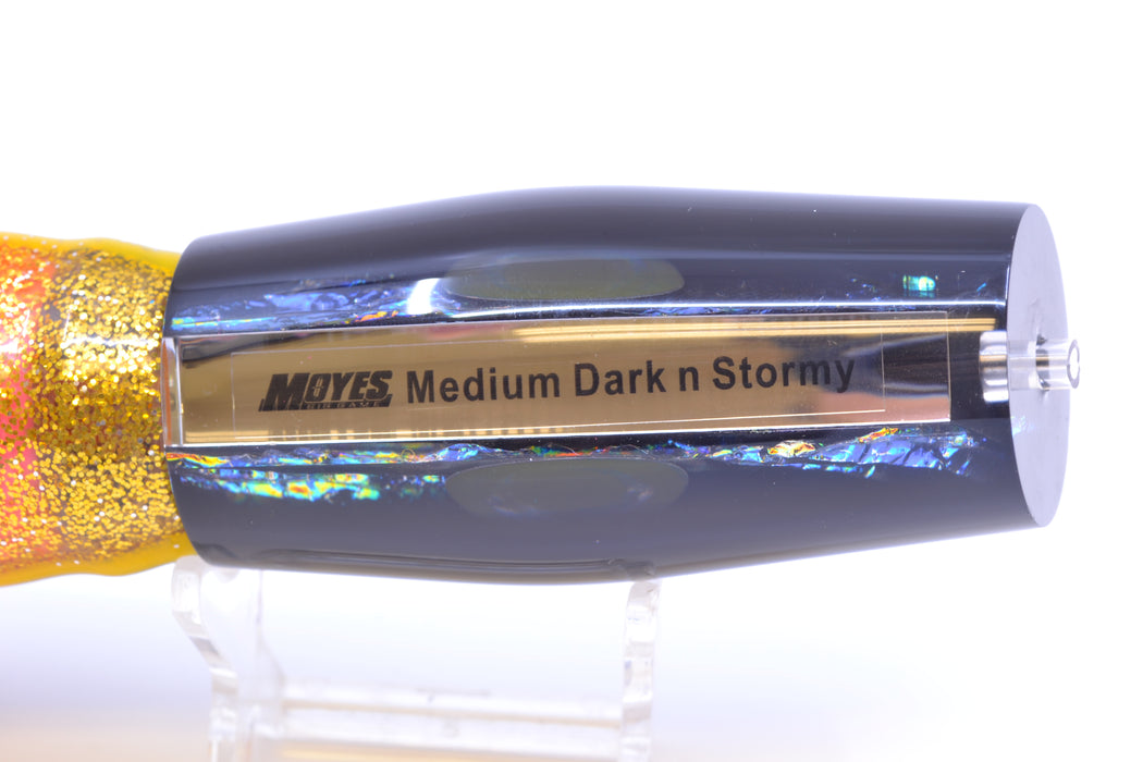 Moyes Lures Fire Dichro Black Back Medium Dark-N-Stormy 12" 8.5oz Skirted *The People's Pick*