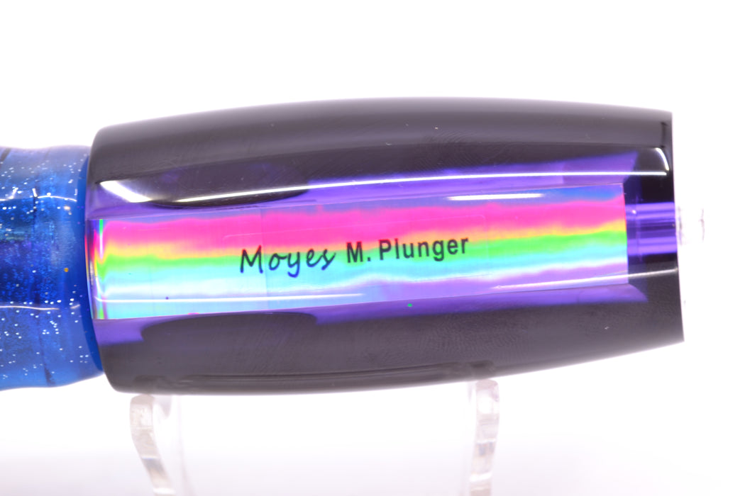 Moyes Lures Purple MOP Black Back Taxi Eyes Medium Plunger 12" 7.5oz Skirted Purple-Blue GZE
