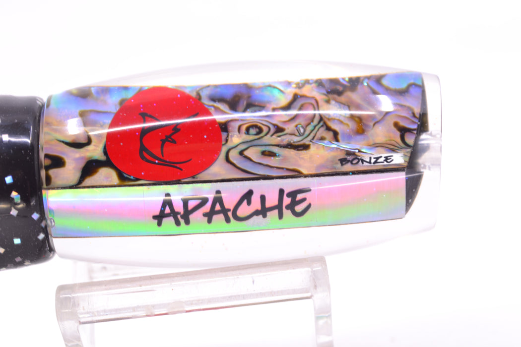 Bonze Lures Paua Shell Red Eyes Apache 9" 5.2oz Skirted Black/Green-Blue