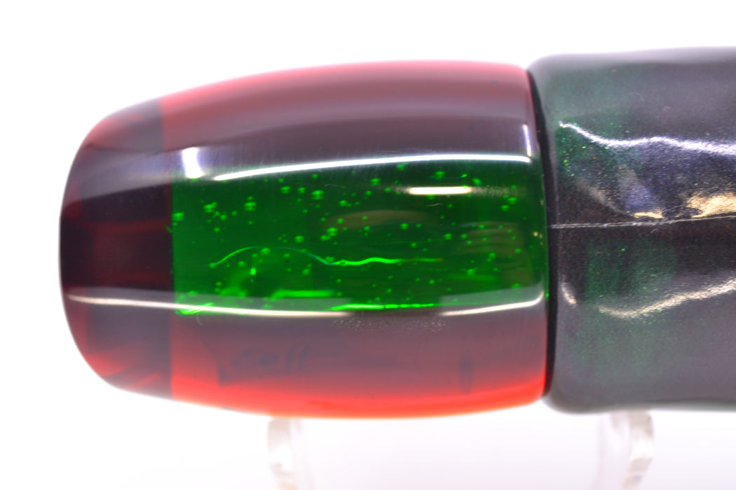 Marlin Magic "Rasta" Yellow Awabi Green-Red Back Red Eyes Smokey Joe 12" 8.5oz FT Vinyl