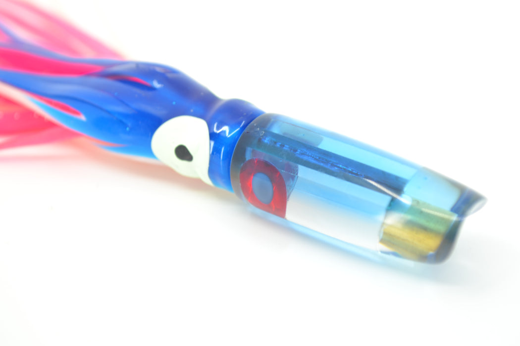 Coggin Lures Clear Mirrored Blue Back 70's Peanut Swimmer 4.5" 1oz Blue-White-Pink
