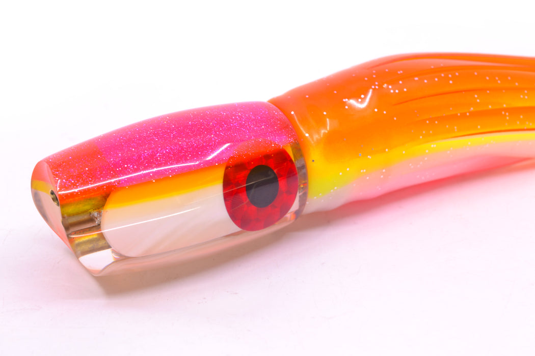 Coggin Lures White MOP Pink-Yellow Back 4-Hole Kilauea Tado Scoop 9" 6oz Skirted