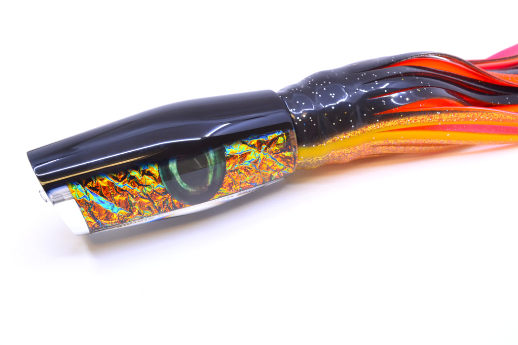 Moyes Lures Fire Dichro Black Back Medium Dark-N-Stormy 12" 8.5oz Skirted *The People's Pick*