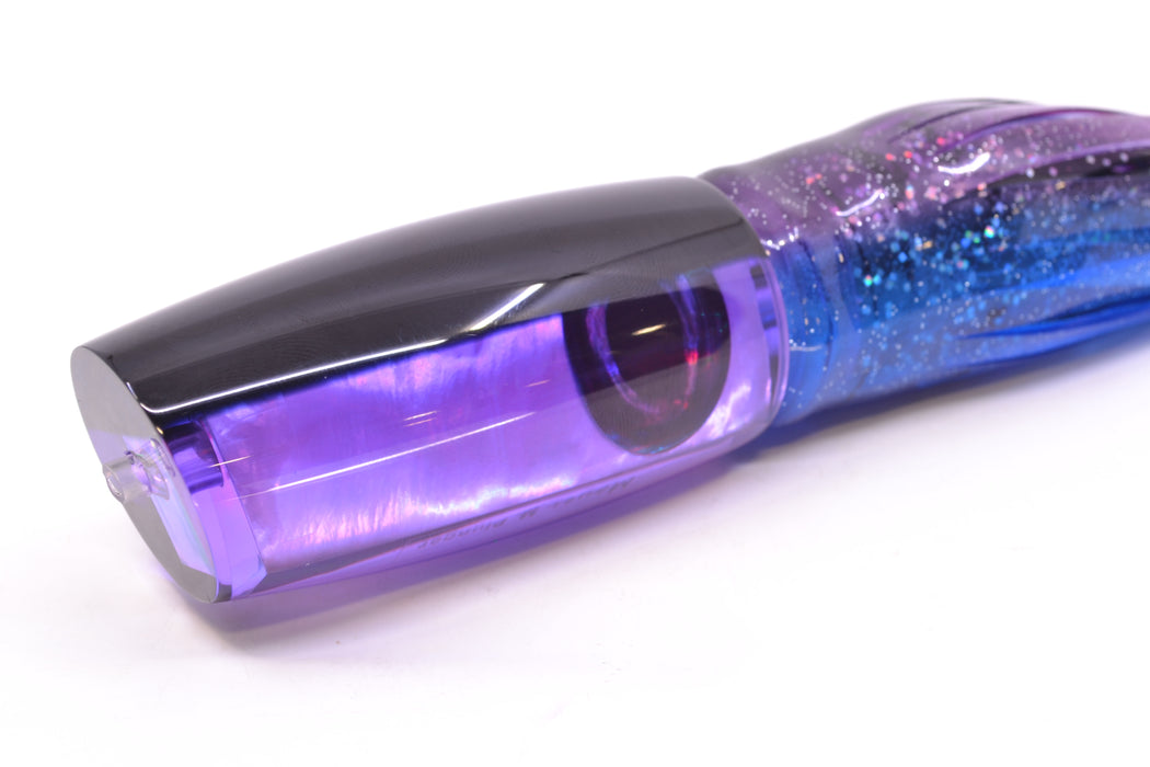 Moyes Lures Purple MOP Black Back Taxi Eyes Medium Plunger 12" 7.5oz Skirted Purple-Blue GZE