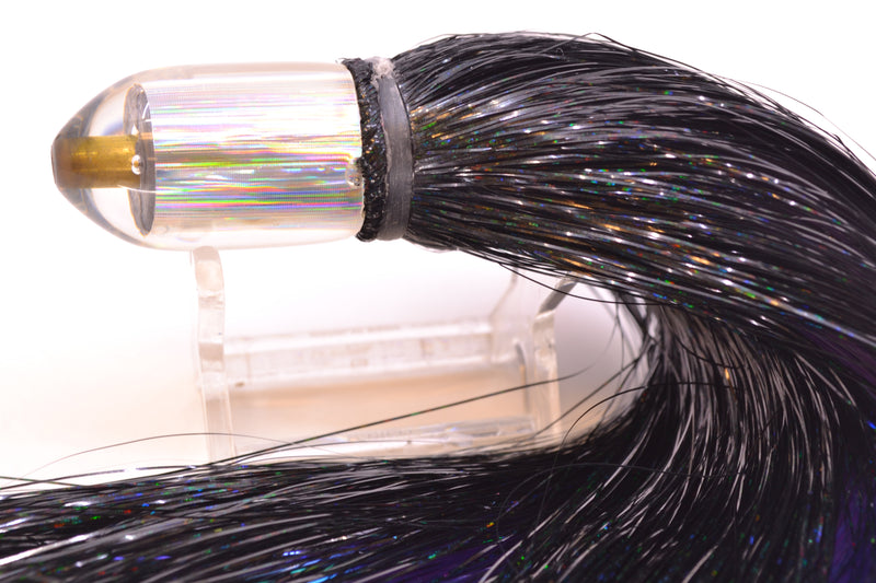 Joe Yee Lures by KEGZ Silver Rainbow Pearl Dum Dum Bullet 7" 2.5oz Strobez Black/Purple