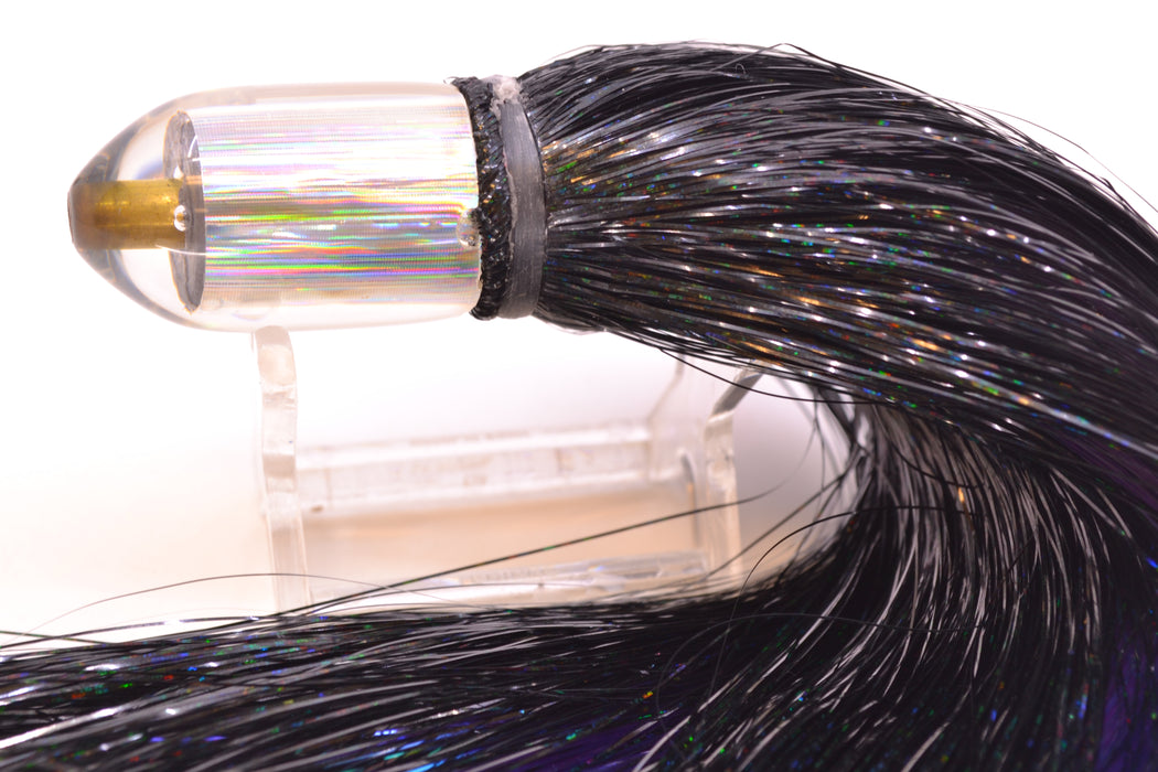 Joe Yee Lures by KEGZ Silver Rainbow Pearl Dum Dum Bullet 7" 2.5oz Strobez Black/Purple