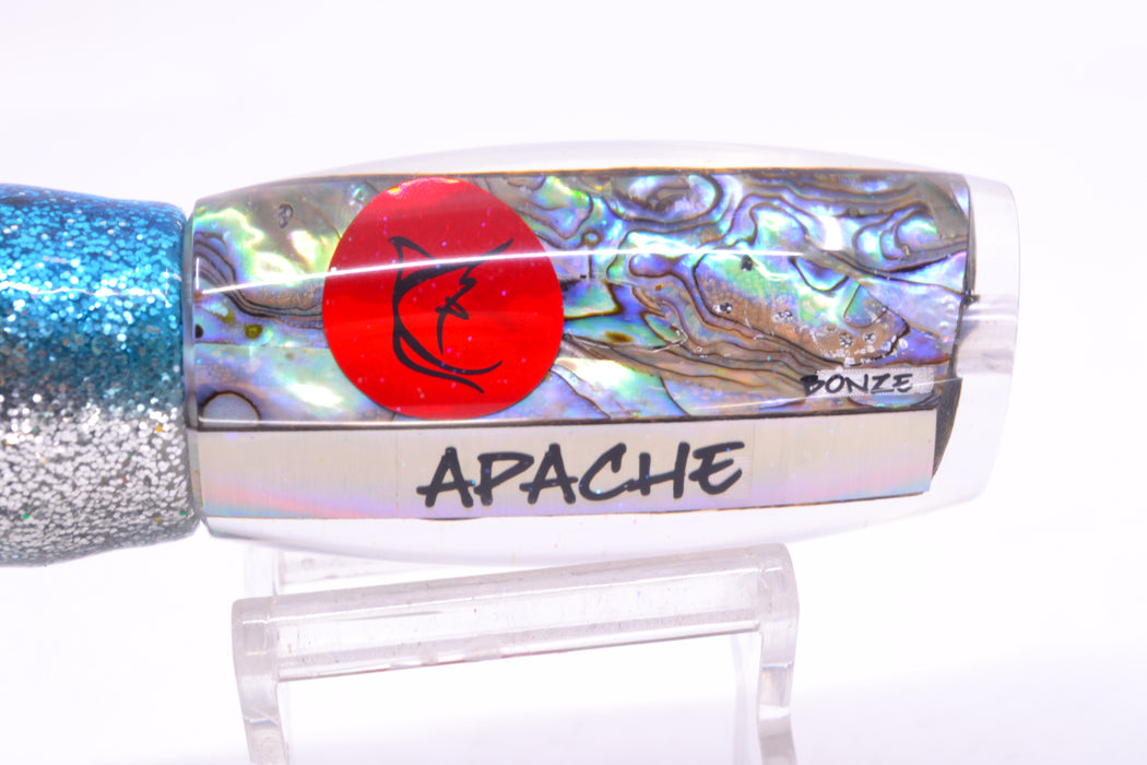 Bonze Lures Paua Shell Red Eyes Apache 9" 5.2oz Skirted Blue-Silver/Green-Gold