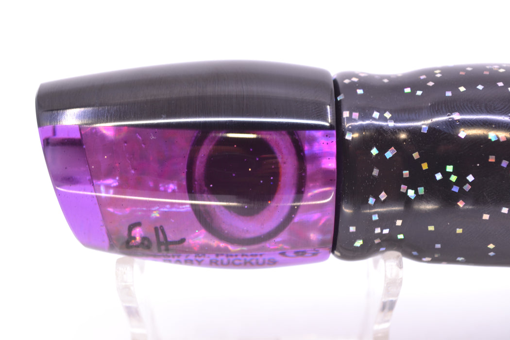 Marlin Magic Lures Purple Awabi Black Back Taxi Eyes Baby Ruckus 10" 6.5oz Skirted Black